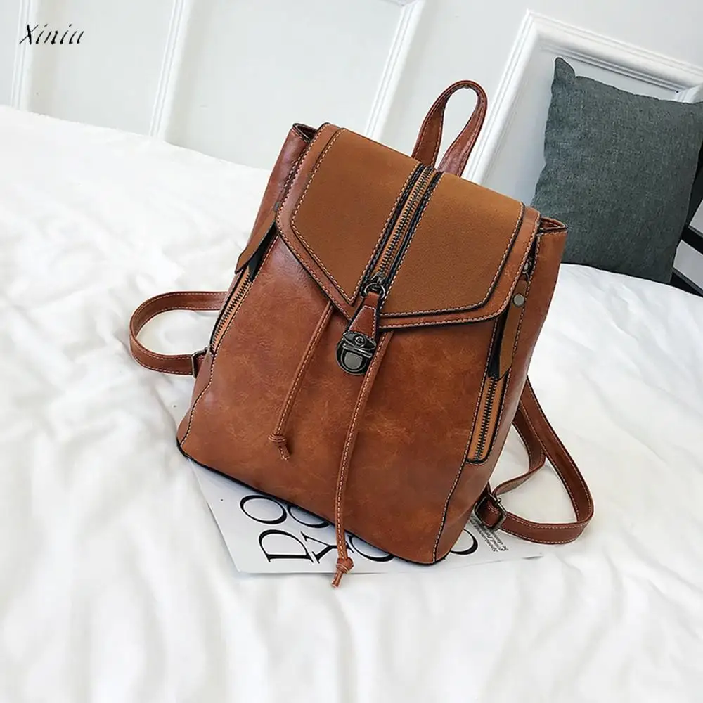 Buy Women Fashion Backpack Soft Leather Casual Small