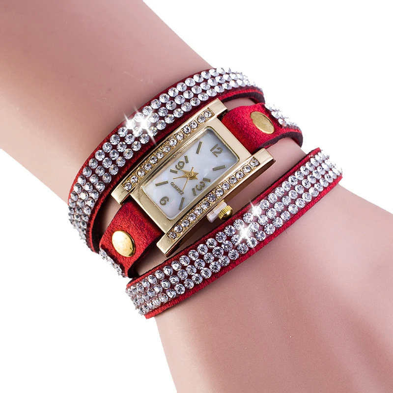 Luxury Women Watches Rectangular Case Leather strap Weaving Fashion