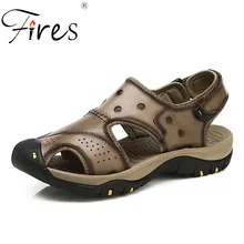 Пожарные мужские сандалии популярная Летняя мужская пляжная обувь повседневная обувь из искусственной кожи наклейки мужская обувь на плоской подошве сандалии для отдыха