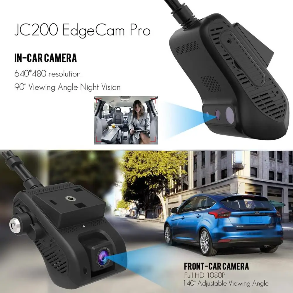 Jimi JC200 Автомобильная камера EdgeCam Pro 3g Автомобильный видеорегистратор Dash Camra с HD 1080P двойной камерой gps трекер дистанционный мониторинг прямая трансляция