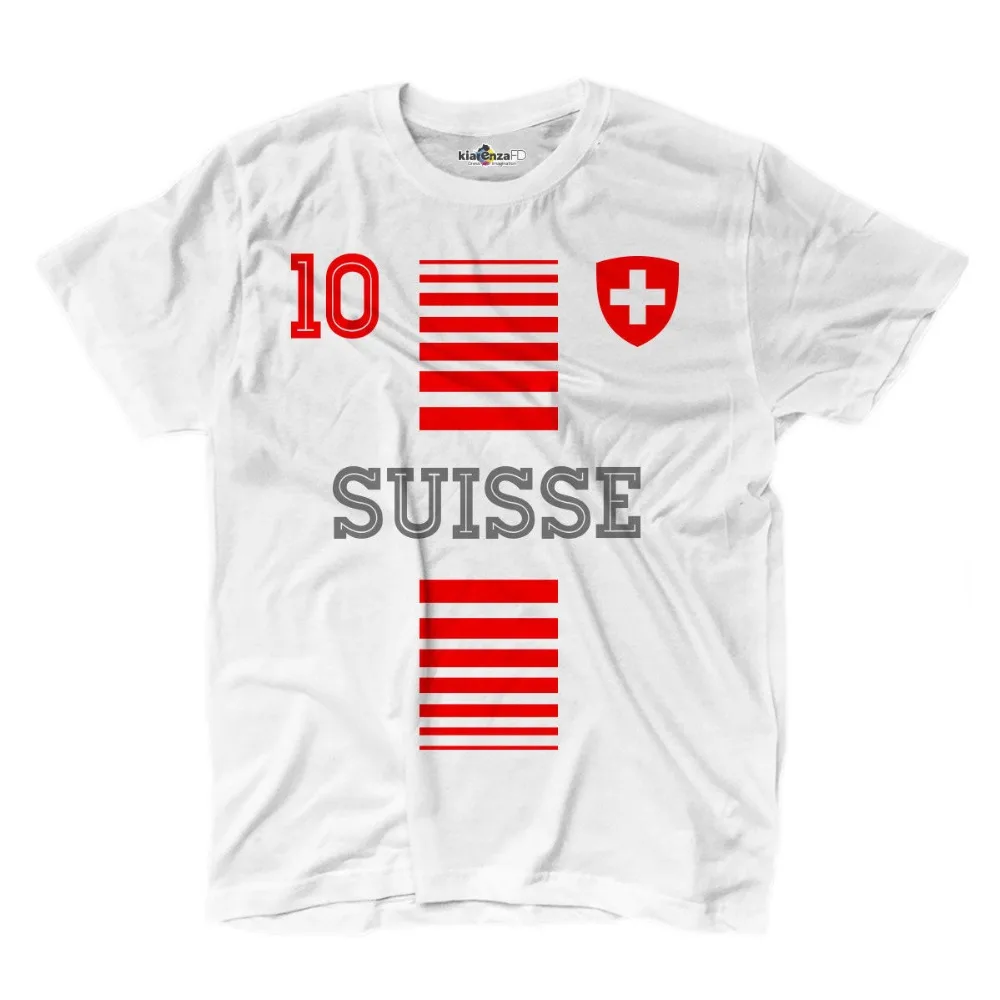 

2019 Cotton Short Sleeve T-Shirt National Sporter Switzerland 10 Soccerer European Flag 2 Chiarenza fd Tee Shirt