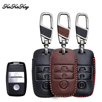 

Genuine Leather Smart Key Case Cover For KIA KX3 KX5 K3S RIO Ceed Cerato Optima K5 Sportage Sorento Keychain Holder Car Styling