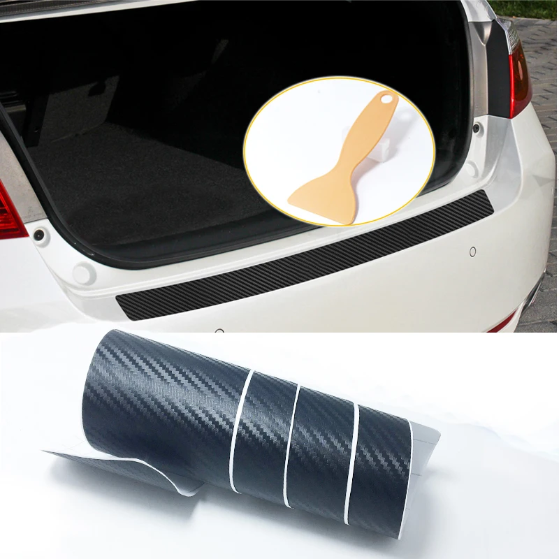 

90*8.8cm Carbon Fiber Car Trunk Protection Sticker For Volvo S60 XC90 V40 V70 V50 V60 S40 S80 XC60 Nissan Qashqai Juke TIIDA