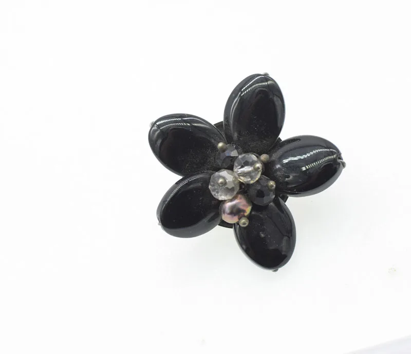 

black agate and freshwater pearl black 40mm brooch FPPJ wholesale beads nature unique