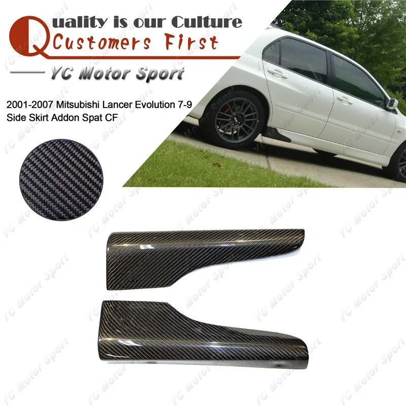 

Car Accessories Carbon Fiber Side Skirt Addon Spat Fit For 2001-2007 Evolution 7-9 EVO 7 8 9 Side Skirt Rear Addon Spat Cover
