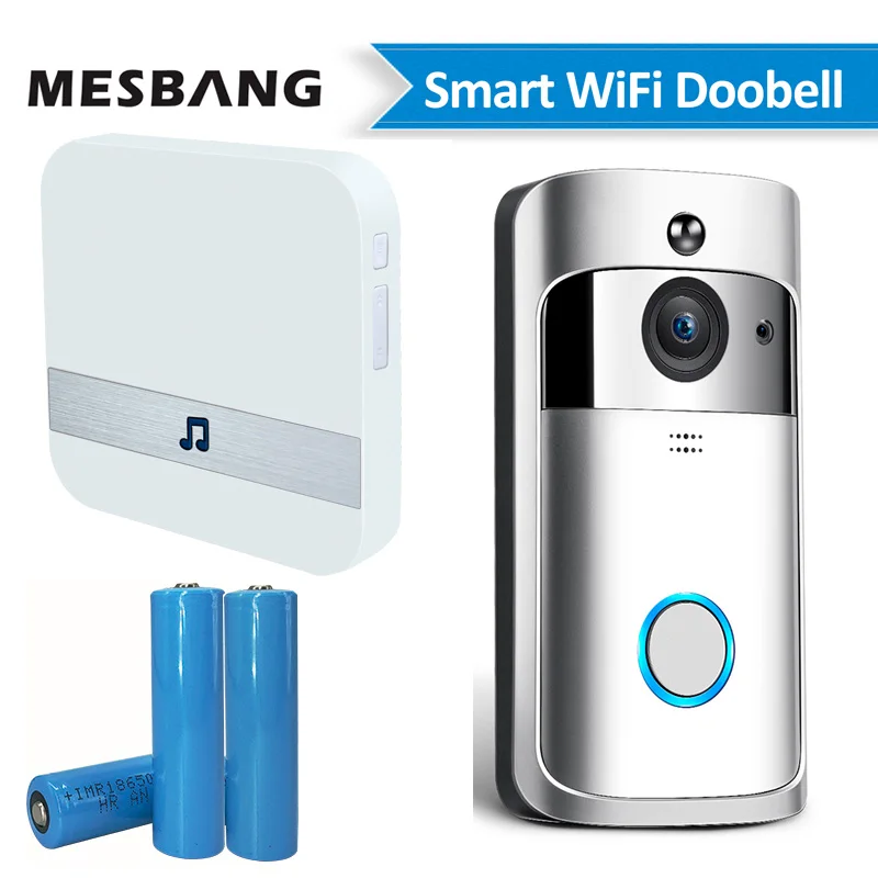 wifi video doorbell wireless door intercom camera battery power smart door bell phone calling with chime TF card free shipping