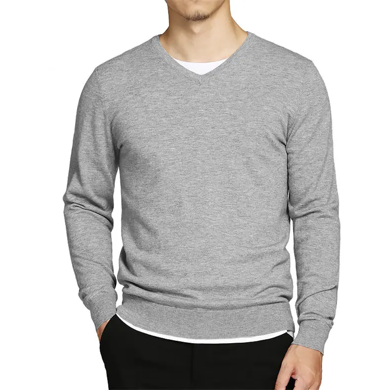 Woolen SweaterS Pullover Men 100% Merino Wool Sweater Jumpers Man Winter Warm V Neck Male Knitwears Autumn Spring Plus Size 4XL-05