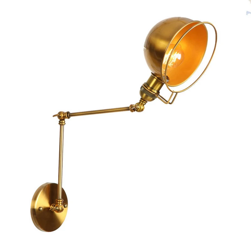 Industrial Decor Vintage Sconce Wall Lights Adjustable Arm Bedroom Study Wandlamp Retro Led Wall Lamp Antique Black/White/Copper