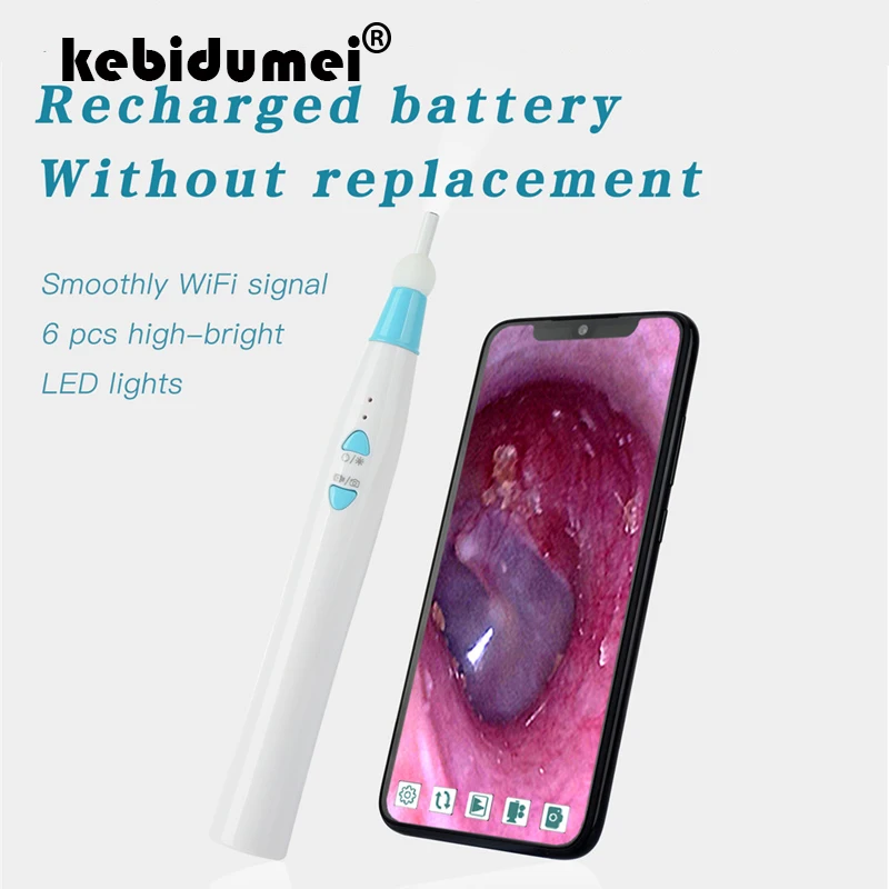

HD 720P Wireless WIFI Ear Endoscope F180 5.5/3.9mm Visual Ear Spoon Earpick Mini Inspection Otoscope Camera Ear Health Care