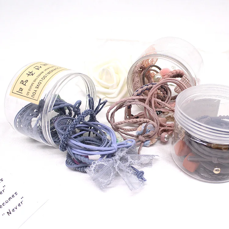 

12 Pcs/bottle 2018 NEW Ribbon Bowknot Hair Ropes Rubber Band Cute Hair Ties Bow Elastic Hair Band Women Girls Hair Accessories