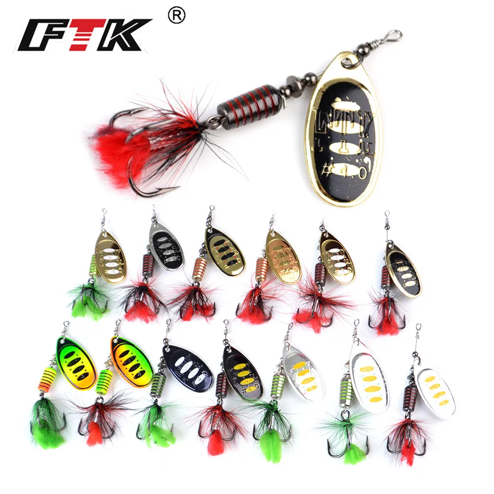 1Pcs Fishing Spinner Baits  Artificial Hard Metal Steel Hook Tackle Lures QK 