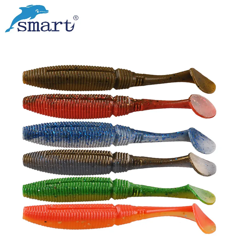 

Smart 7cm/8cm/9.5cm Soft Fishing Lure Single T-tail Plastic Soft Bait Smell Attractive Silicone Bait Wobblers Fly Fishing Tackle