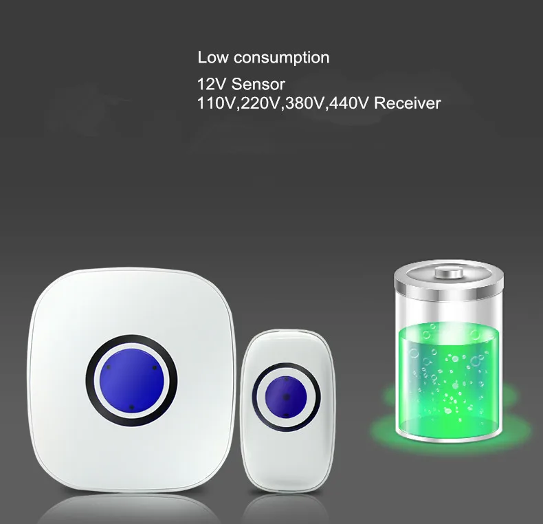 wireless doorbell with low consumption