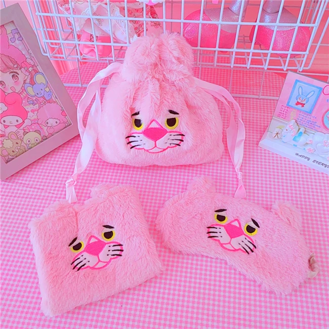 

IVYYE 1PCS Pink Panther Anime Foldable Storage Bags Portable Drawstring Bag makeup Coin Bundle Pocket Purses NEW