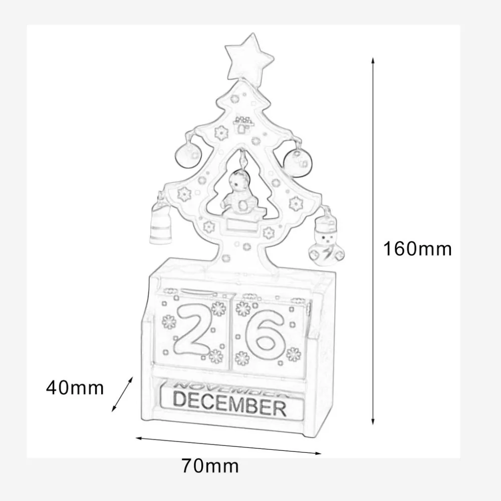 Уникальная деревянная Рождество Календари украшения дома милый мультфильм Календари Орнамент Рождественские подарки для детей