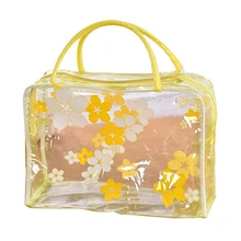 FGGS-Floral Print Transparent Waterproof Makeup Make up Cosmetic Bag Hot Travel Package 24.5*9.17cm