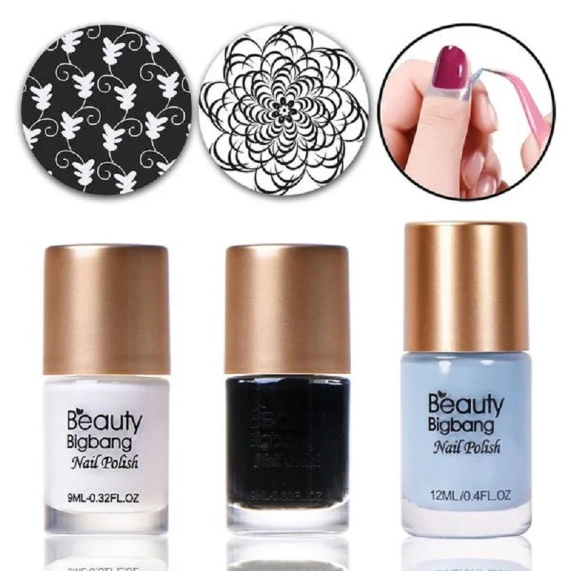 

BEAUTYBIGBANG 3Pcs Chameleon Nail Polish 1pc Top Coat Cuticle Oil Set Galaxy Glitter Sequins Holographic