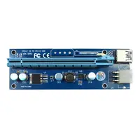 sata כבל PCI-E PCI Express Riser Card 1x כדי 16x GPU Usb 3.0 Extender Riser X1 X16 כרטיס מתאם SATA 6pin כבל חשמל עבור כורה BTC כרייה (2)