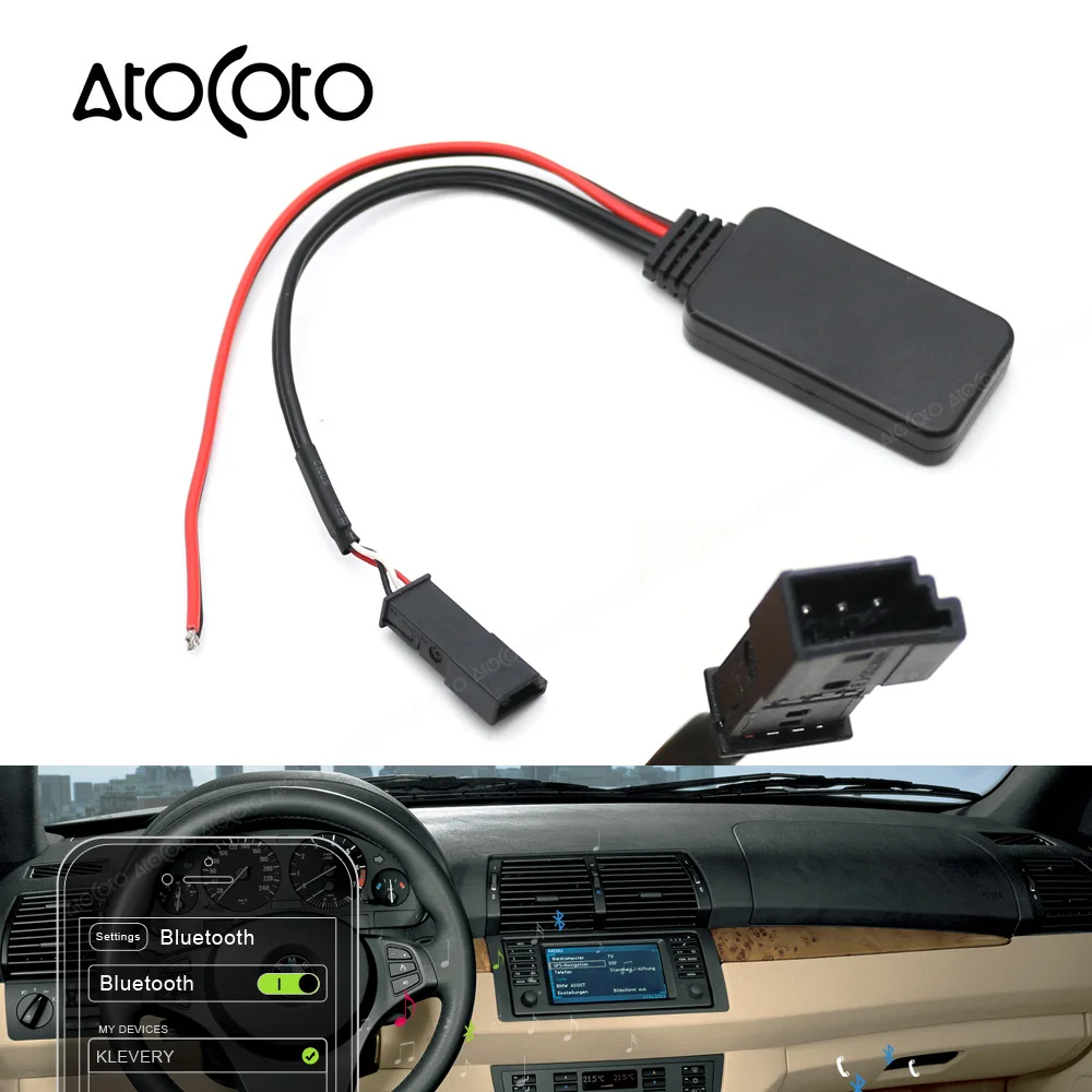 AtoCoto автомобиль модуль Bluetooth AUX приемник адаптер 3 Pin кабель для BMW BM54 E53 E39 E46 X5 радиоприёмник-Беспроводной аудио Вход