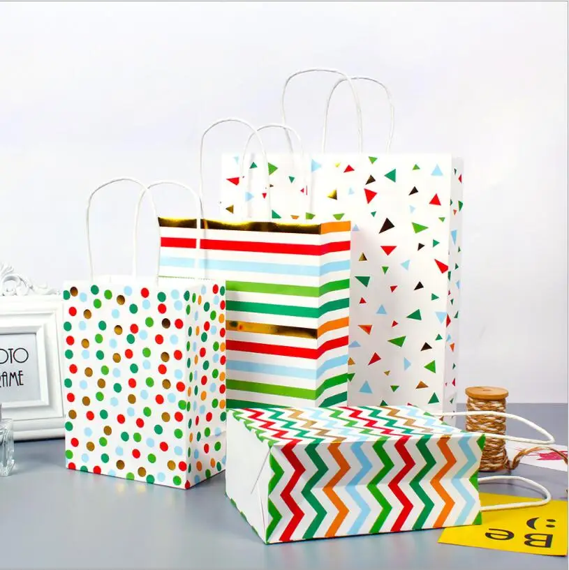 30 шт. праздничный подарок крафт бумажный мешок большая сумка для покупок DIY многофункциональная бумага сумка с ручками