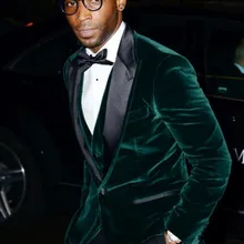 Модная одежда для жениха, бархатные костюмы Tuxeo с отворотом зеленого цвета/костюмы для выпускного/свадебные костюмы для мужчин/смокинг для лучшего Мужчины/смокинг для жениха
