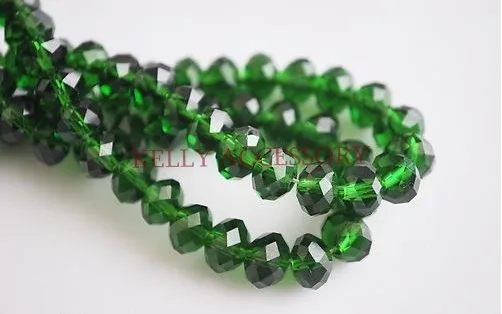 green crystal beads