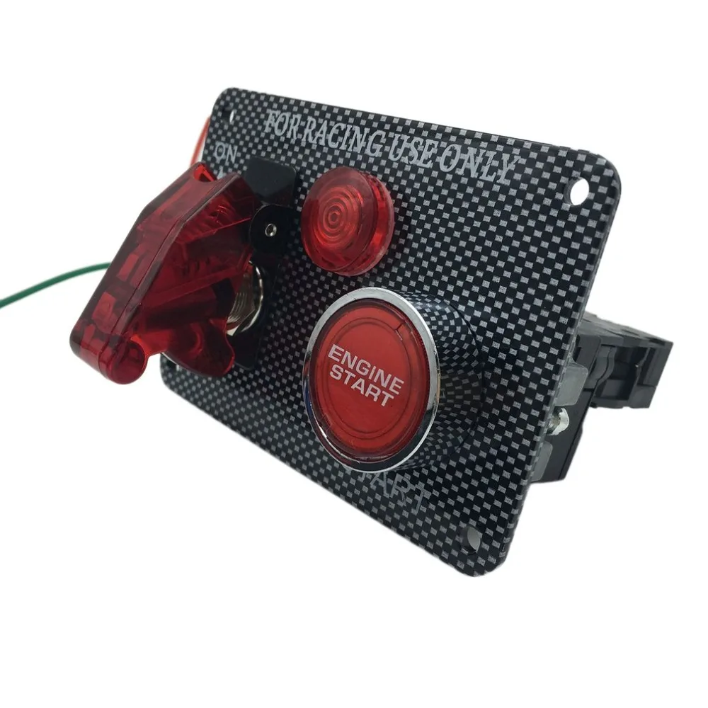 

Power Off Switch Panel Multifunction Quality Ignition Start Switch Red Push Button Aircraft Kit for Racing Car