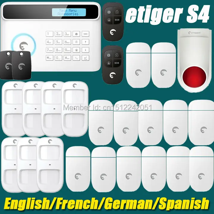 ETIGER S4 Набор 2015 Новый Беспроводной GSM Сигнализация 433 МГц Защиты Домашней
