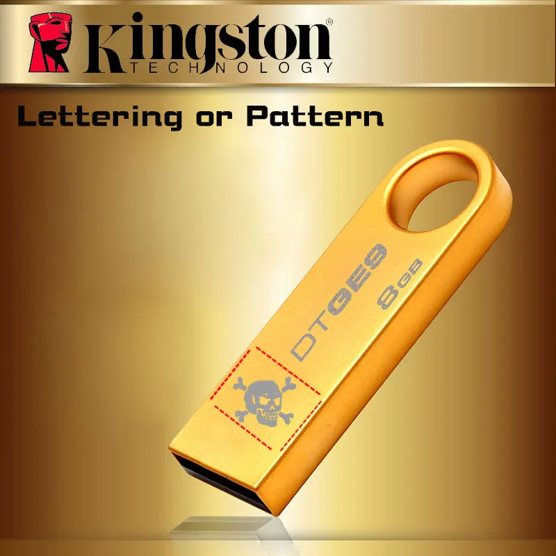 Флешка Usb флэш-накопитель Kingston 8 ГБ Memory Stick 16 ГБ 32 ГБ Mini Gold flash memoria диск персональный логотип USB Прекрасный подарок 8 ГБ флешки