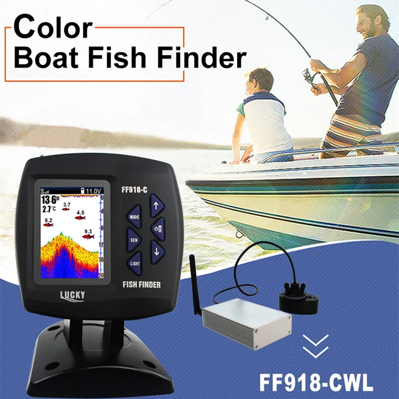 FF918-CWLS fishfinder اللاسلكية مكتشف الأسماك قارب التحكم عن 980 قدم 3.5 \
