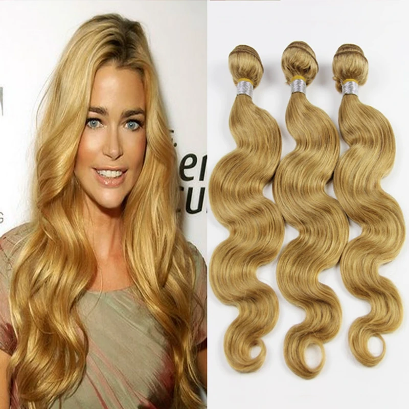 3 Unids 7a Brasileño Onda Del Cuerpo Rubia Extensiones De