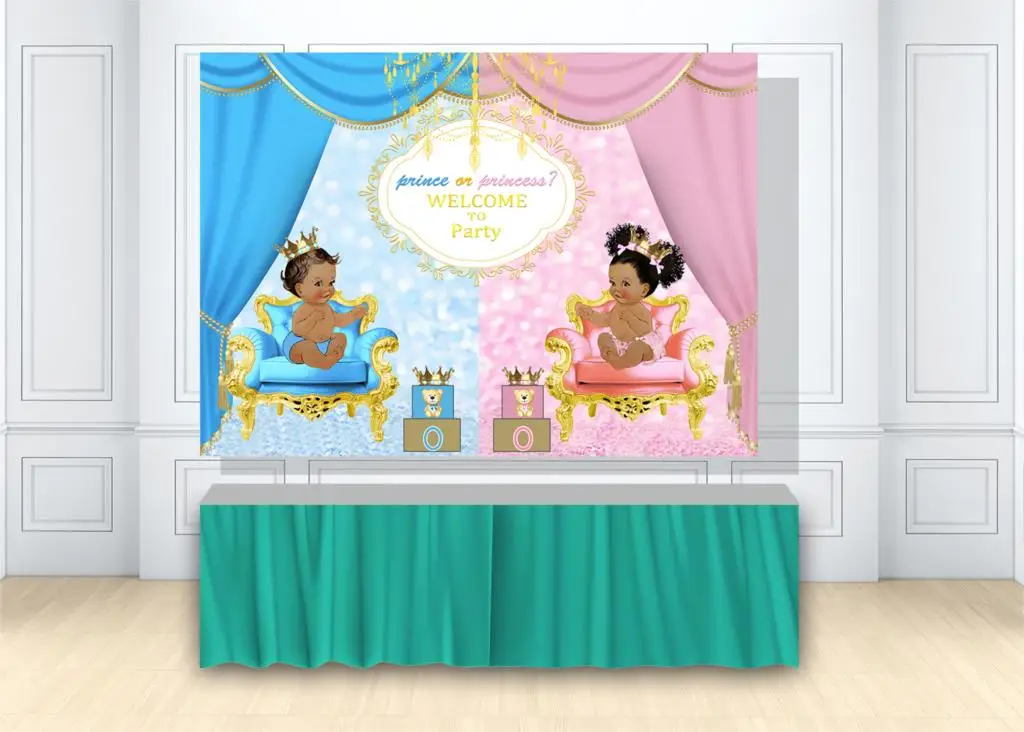 Prince Or Princess Gender Reveal Party Background Ideas Cake Table