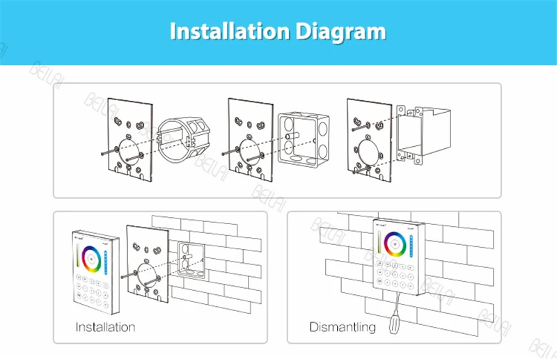 Mi светильник 2,4G беспроводной 8 зон RF Диммер пульт дистанционного управления B8 Сенсорная панель настенный светодиодный контроллер для RGB/RGBW/RGBWW/RGB+ CCT