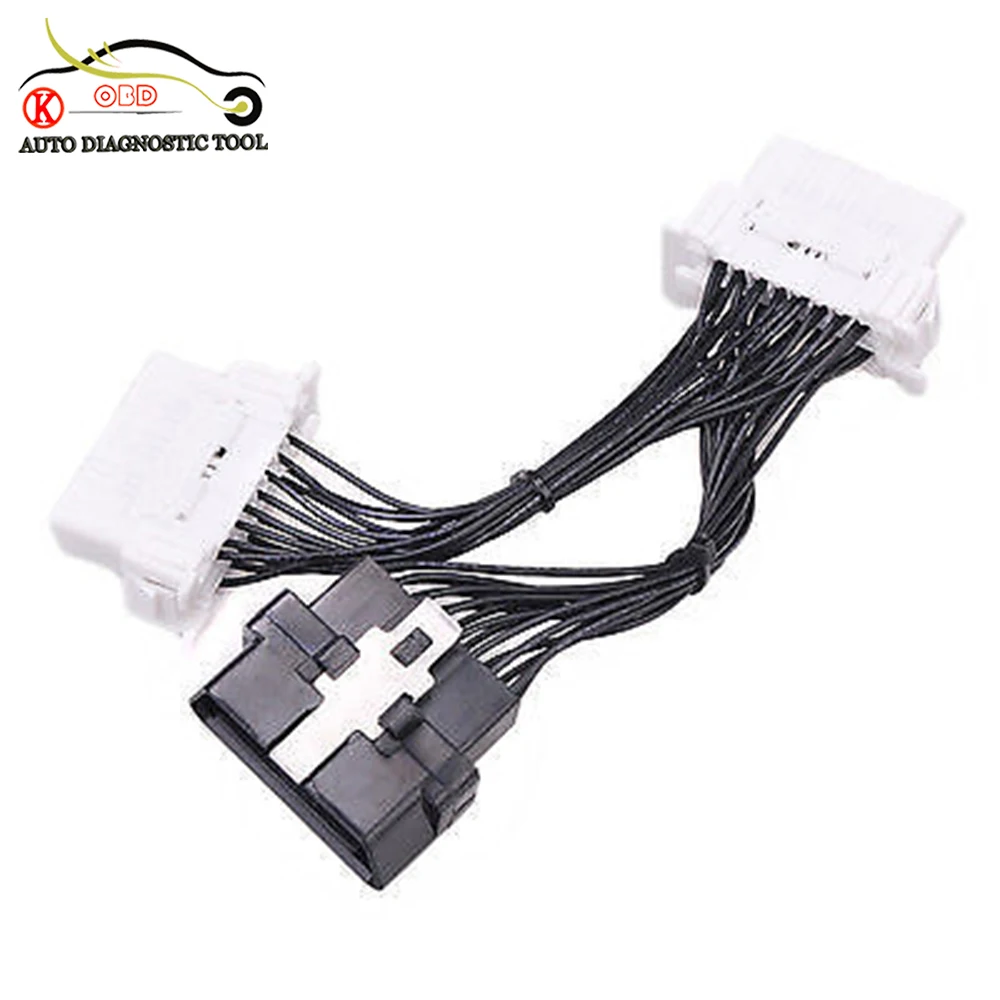 

KWOKKER OBDII OBD 2 1 TO 2 J1962 Y Cable Female 16 Pin Splitter Extension Auto Car Connector Free Shipping