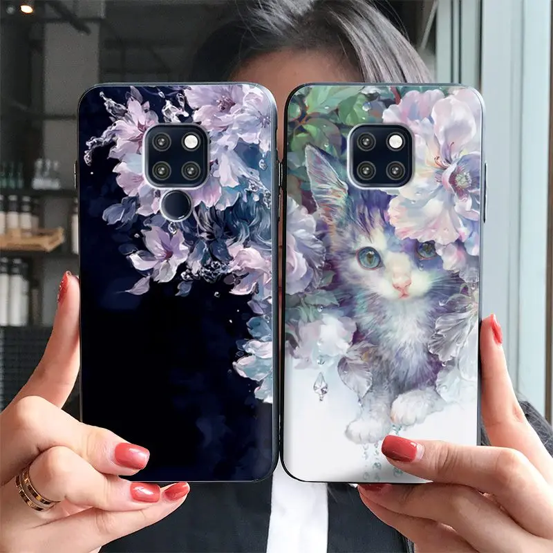 Китайский зеленый чехол для Huawei MATE 20 PRO X рельефный с изображением ста цветов