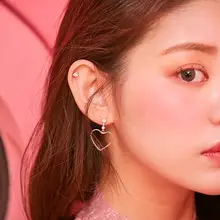 Прекрасный персик сердце сжалось Джокер девичья ветер в форме сердца серьги женские аксессуары и украшения