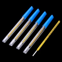1 PC Glass Clinical Thermometer Mercurial Flat Body Temperature Measuring Instrument Yellow Mercury Glass Thermometer