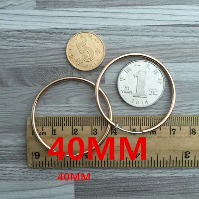40MM rose gold Невидимые весенние серьги-клипсы для женщин без пирсинга розовое золото яркое серебро большие круглые ювелирные изделия не аллергические - Окраска металла: 40MM rose gold