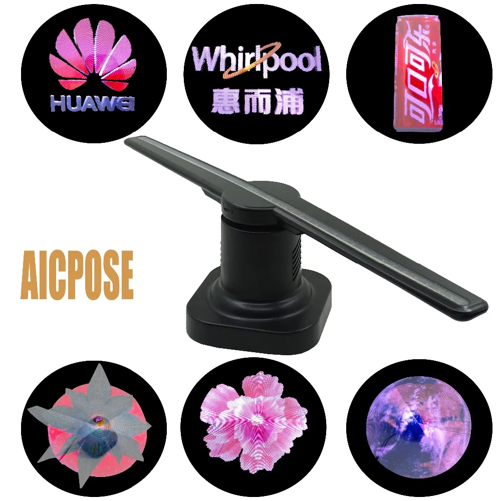 Remote Control 3D Hologram Advertising Display LED Fan 3D Holographic Image Nude Eye LED Fan Light Hologram Led Fan