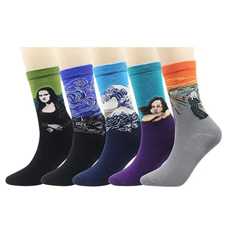 

Men Boy Autumn Funny Novelty Long Crew Socks Contrast Color Cute Animal Printed Cotton Hosiery Hip-Hop Skateboard