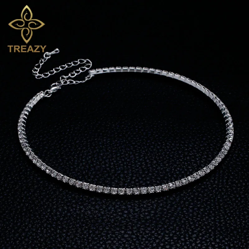 TREAZY Circle Crystal Bridesmaid Bridal Jewelry Sets Silver Color Rhinestone Wedding Necklace Earrings Bracelet Sets for Women - Image 5