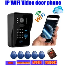 wireless touch waterproof IP wifi Video door phone intercom door bell ip cloud p2p android/ios APP unlock alarm motion detection