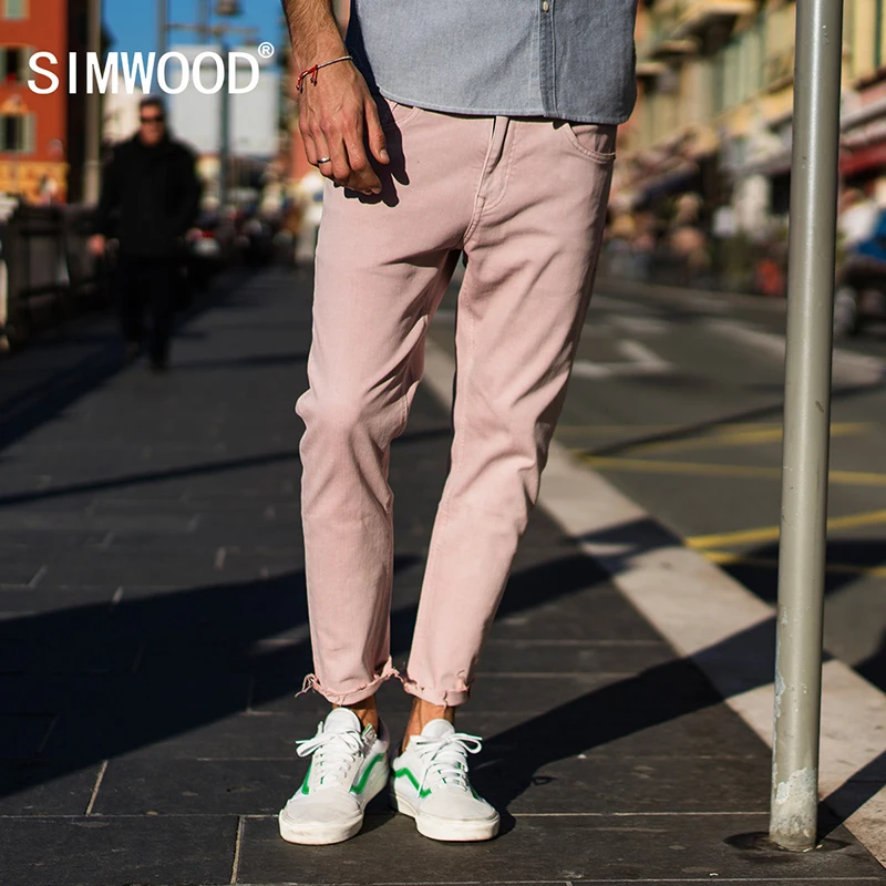 SIMWOOD 2019 Spring Summer New Jeans Men Casual Slim Fit Ankle Length