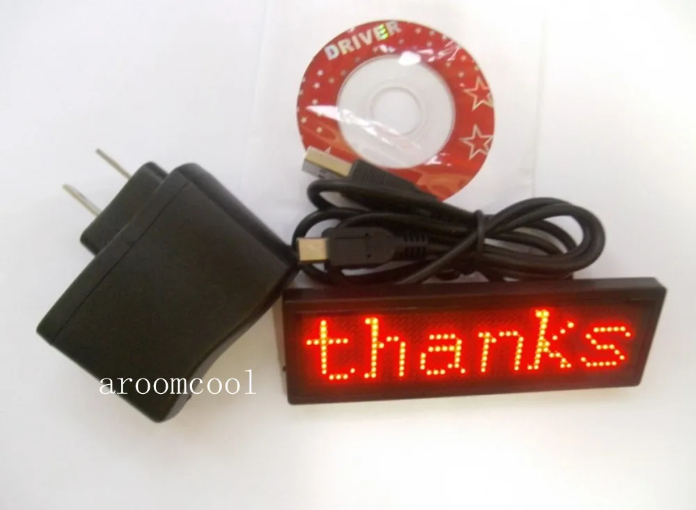 

NEW RED led Programmable Message moving scrolling LED Name Badge Tag 91mm*30mm