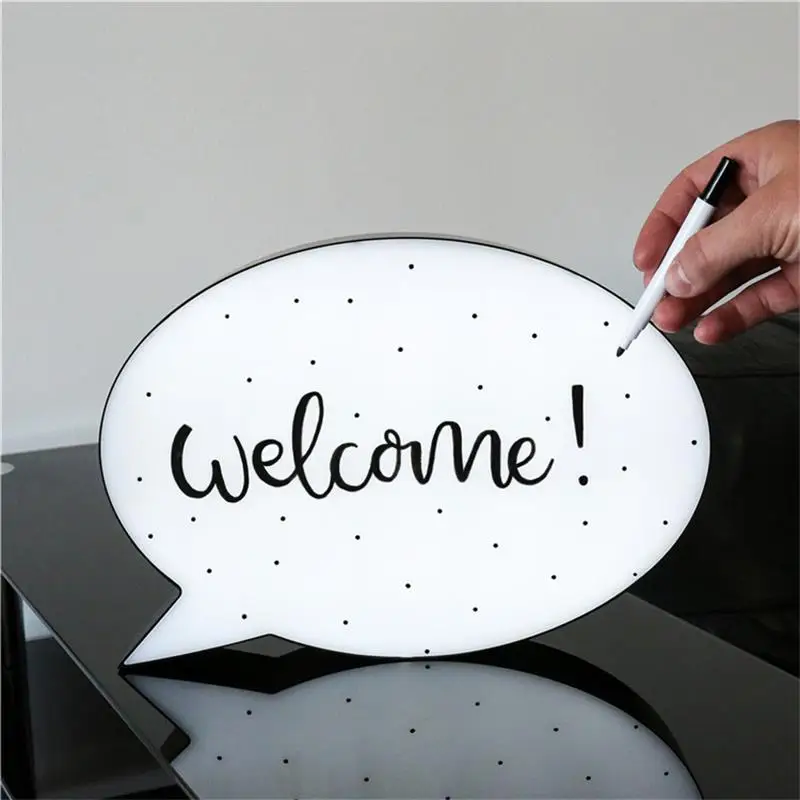  LED Message Handwriting Letter Light Box Speech Bubble Shape Writing Board add 3Colors Pen for Birt - 32888833082