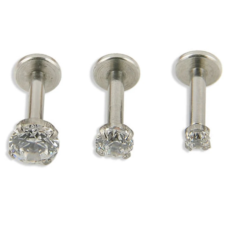 1pc 316L Stainless Steel Round Crystal Tragus Ear Stud Earring with Cubic Zirconia For Women Ear Cartilage Stud Earring 2/3/4mm