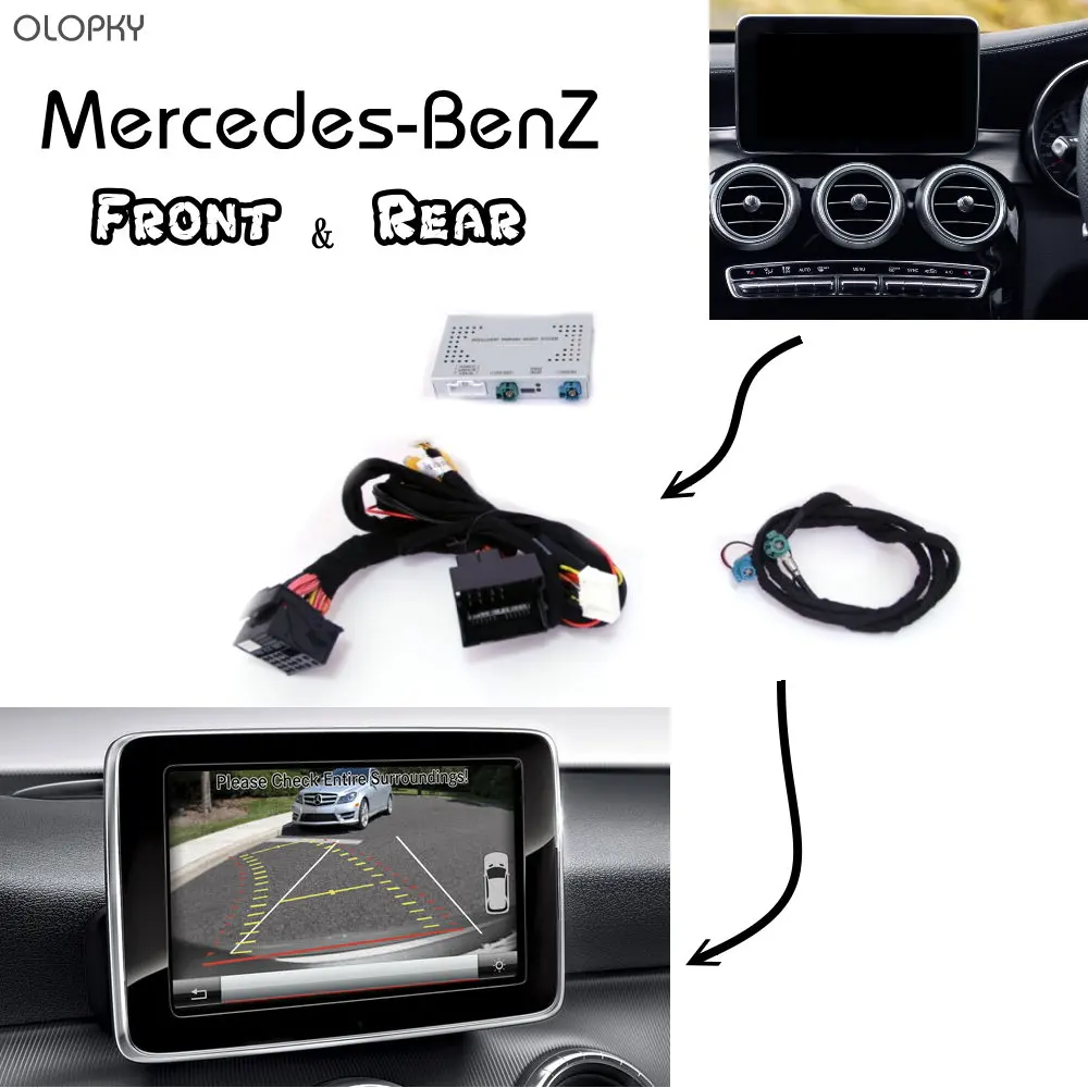 OLOPKY для Mercedes Benz Reverse Parking Assist фронтальная и задняя камера Bakcup интерфейс класса A B C E