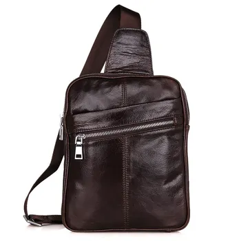 

BOLEKE NEW Genuine Leather Men Chest Bag Fashion Crossbody Bag Men Messenger Bags Cow Leather Travel Pack For Male Shoulder Bag
