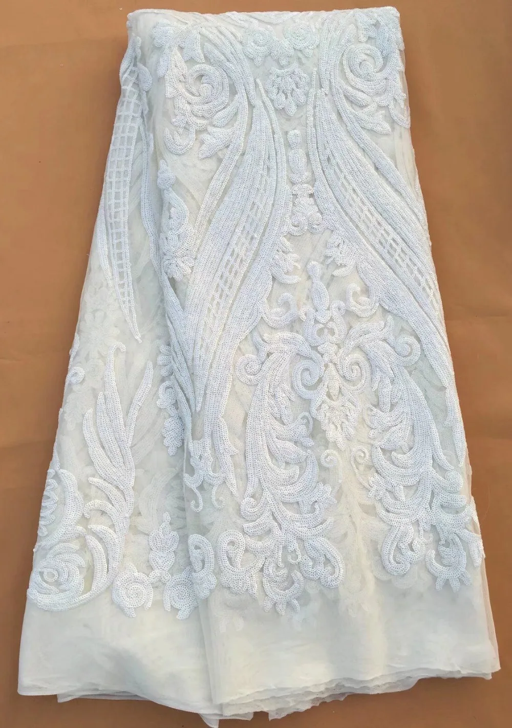 

New arrival African Sequence guipure lace fabric with sequins net lace fabric for Evening dress