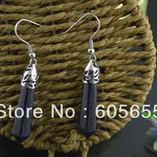 Голубой песчаник опорная точка камень свободные модные серьги женские ювелирные украшения 5 пар/лот